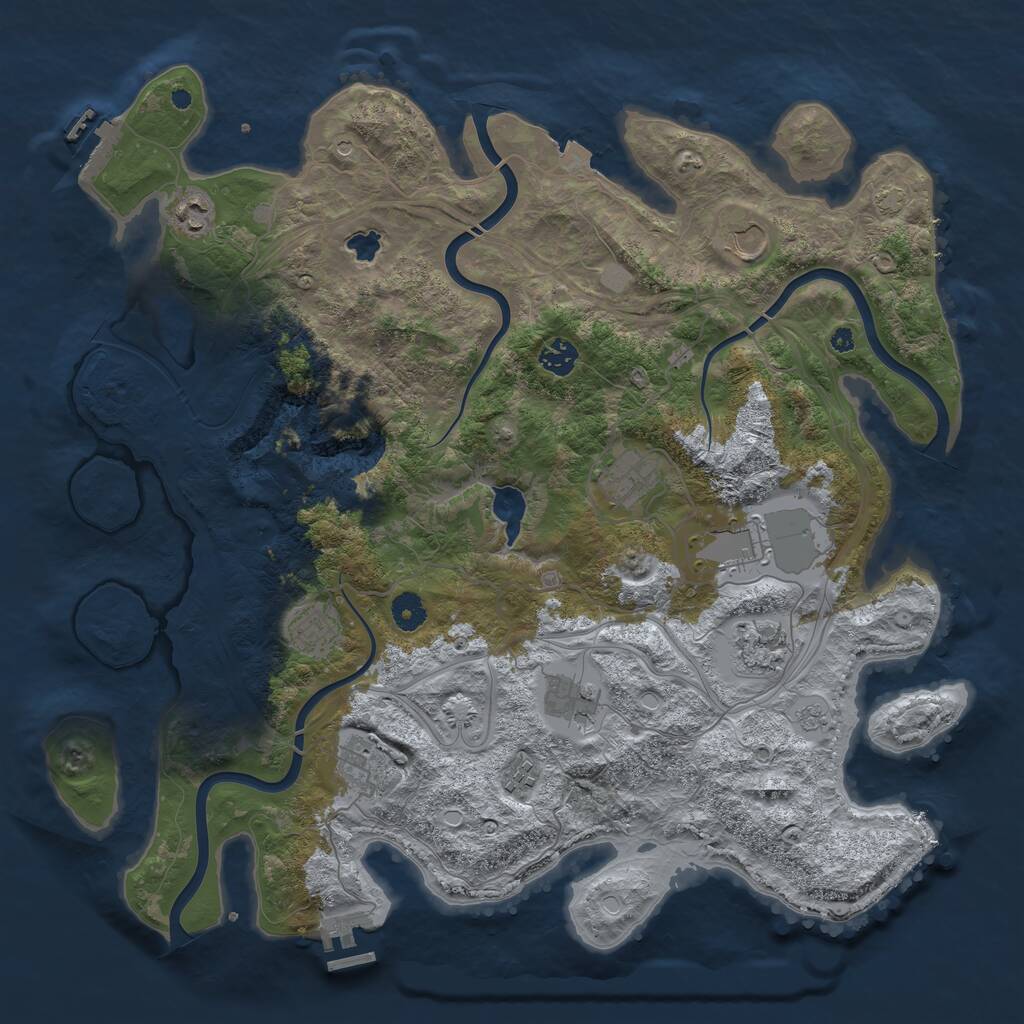 Rust Map: Procedural Map, Size: 4250, Seed: 1899071350, 16 Monuments