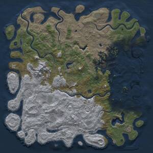 Thumbnail Rust Map: Procedural Map, Size: 6000, Seed: 11651, 17 Monuments