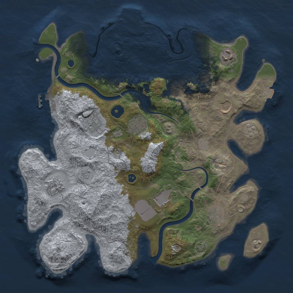 Rust Map: Procedural Map, Size: 3500, Seed: 22022, 14 Monuments