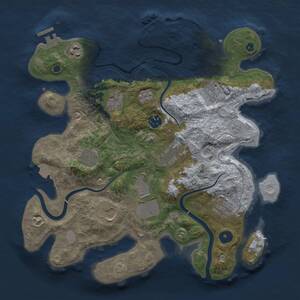 Thumbnail Rust Map: Procedural Map, Size: 3500, Seed: 26848595, 16 Monuments