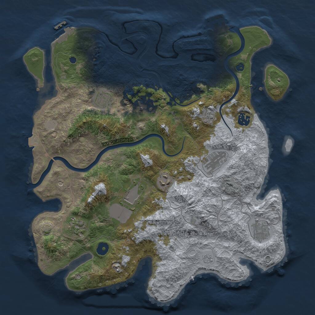 Rust Map: Procedural Map, Size: 3800, Seed: 19216810, 15 Monuments