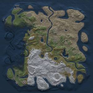 Thumbnail Rust Map: Procedural Map, Size: 4500, Seed: 577687660, 17 Monuments
