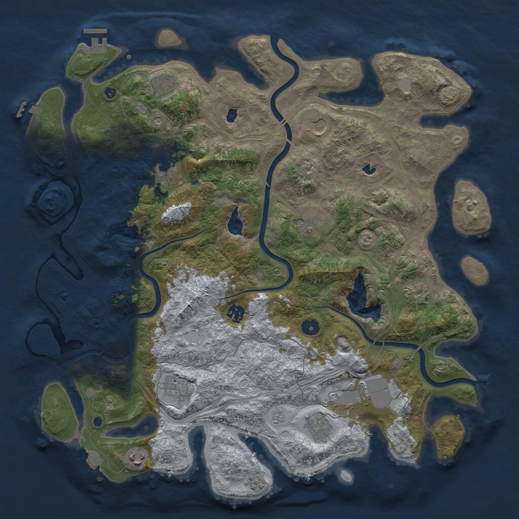 Rust Map: Procedural Map, Size: 4500, Seed: 577687660, 17 Monuments