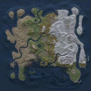 Thumbnail Rust Map: Procedural Map, Size: 3999, Seed: 636880801, 16 Monuments