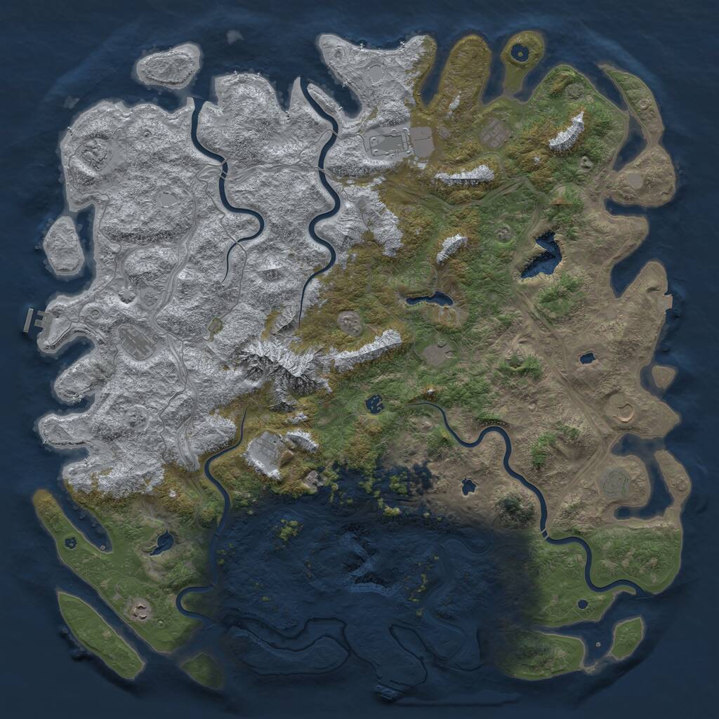 Rust Map: Procedural Map, Size: 6000, Seed: 13222, 17 Monuments