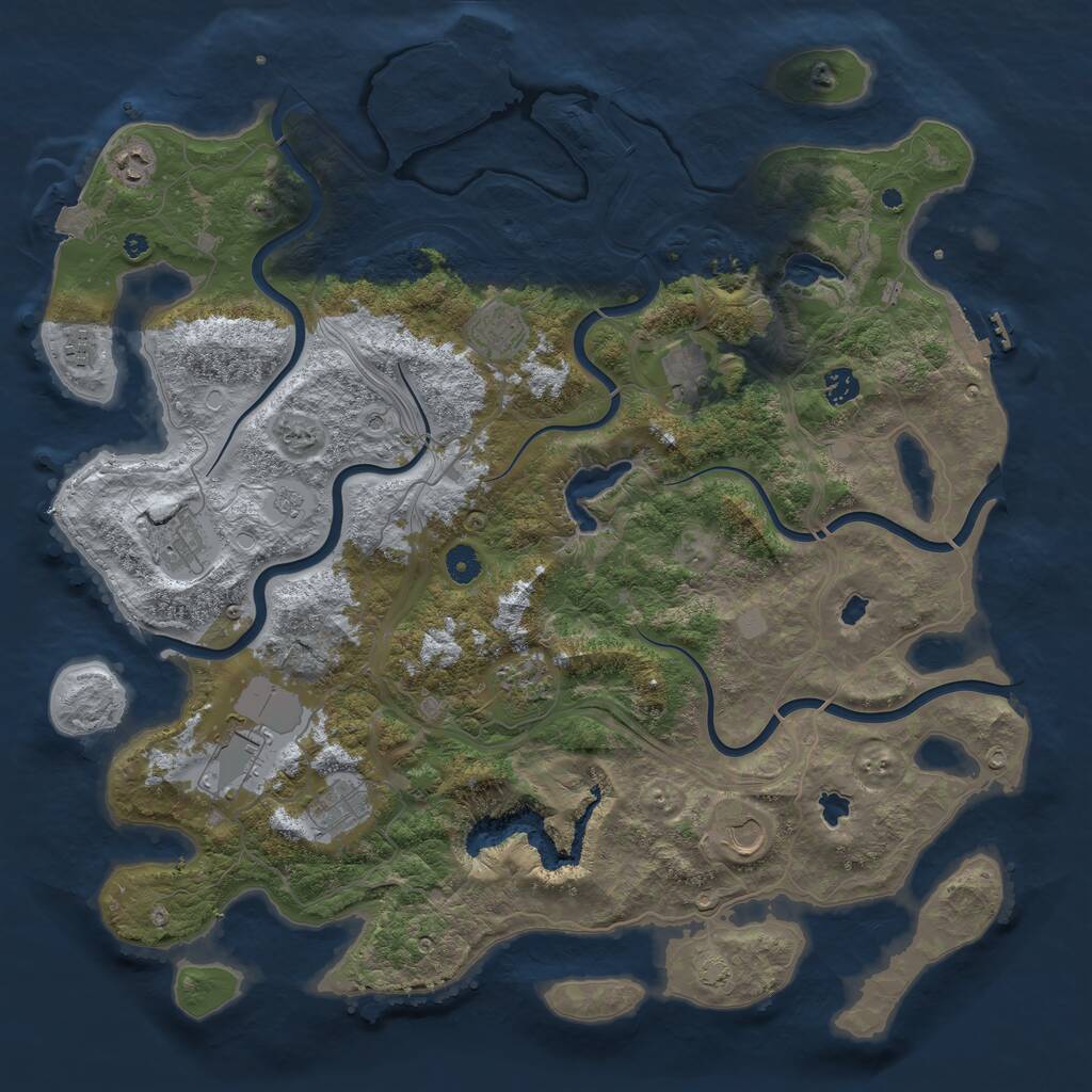 Rust Map: Procedural Map, Size: 4500, Seed: 41806852, 16 Monuments