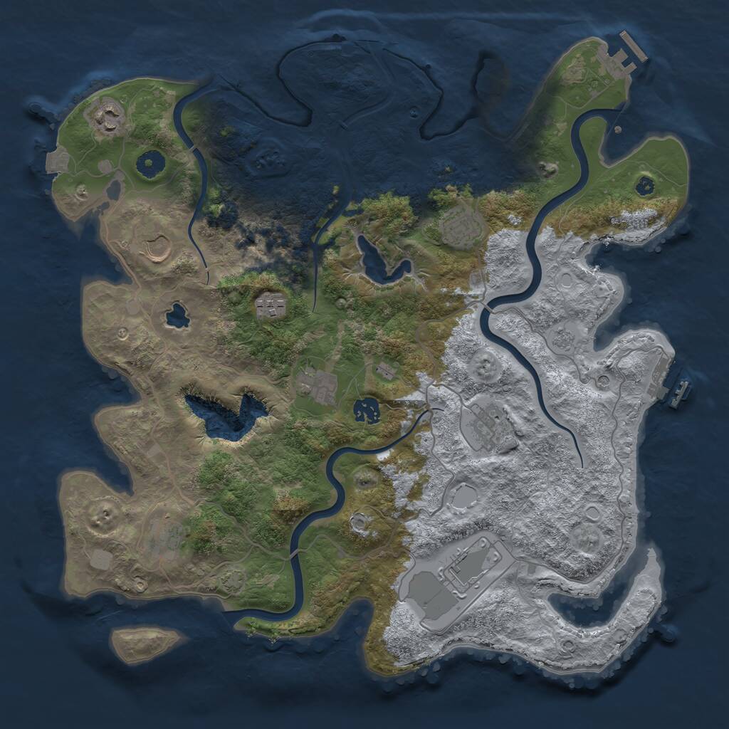 Rust Map: Procedural Map, Size: 4000, Seed: 1749401062, 15 Monuments