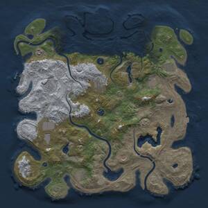 Thumbnail Rust Map: Procedural Map, Size: 4500, Seed: 238167160, 17 Monuments