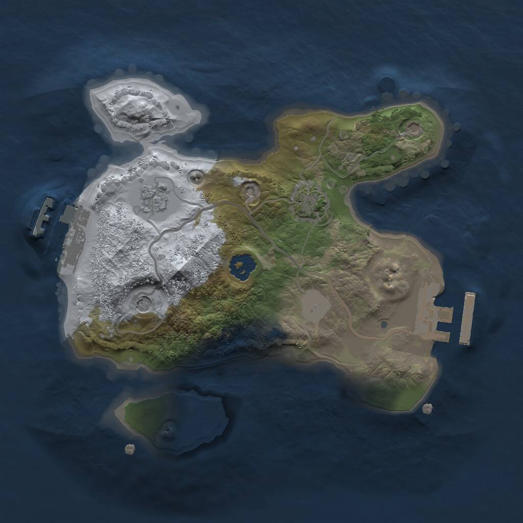 Rust Map: Procedural Map, Size: 2000, Seed: 1499432542, 6 Monuments