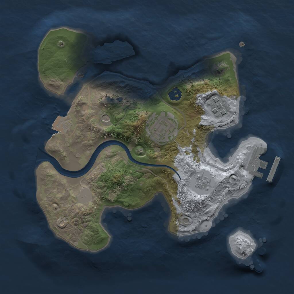 Rust Map: Procedural Map, Size: 2250, Seed: 2037061037, 6 Monuments