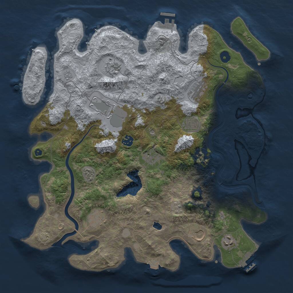 Rust Map: Procedural Map, Size: 4000, Seed: 2062070633, 16 Monuments