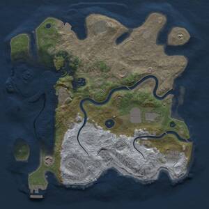 Thumbnail Rust Map: Procedural Map, Size: 3500, Seed: 1687765758, 15 Monuments