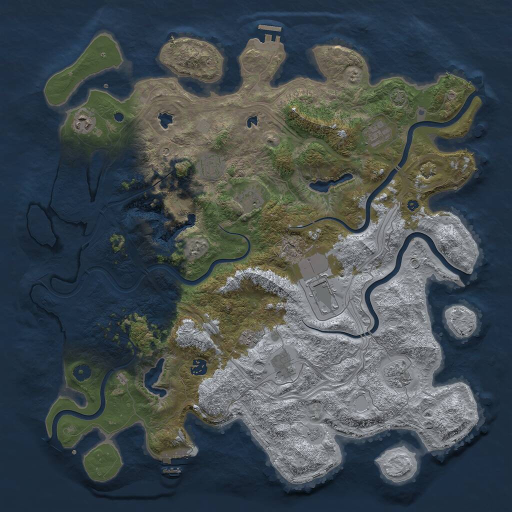 Rust Map: Procedural Map, Size: 4500, Seed: 731328275, 15 Monuments
