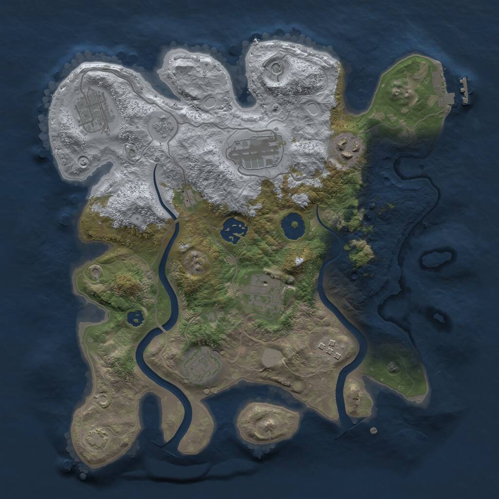 Rust Map: Procedural Map, Size: 3000, Seed: 559121589, 12 Monuments