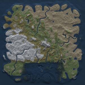 Thumbnail Rust Map: Procedural Map, Size: 6000, Seed: 663050894, 17 Monuments