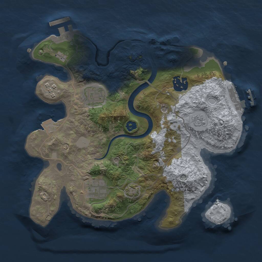 Rust Map: Procedural Map, Size: 2500, Seed: 266222718, 10 Monuments
