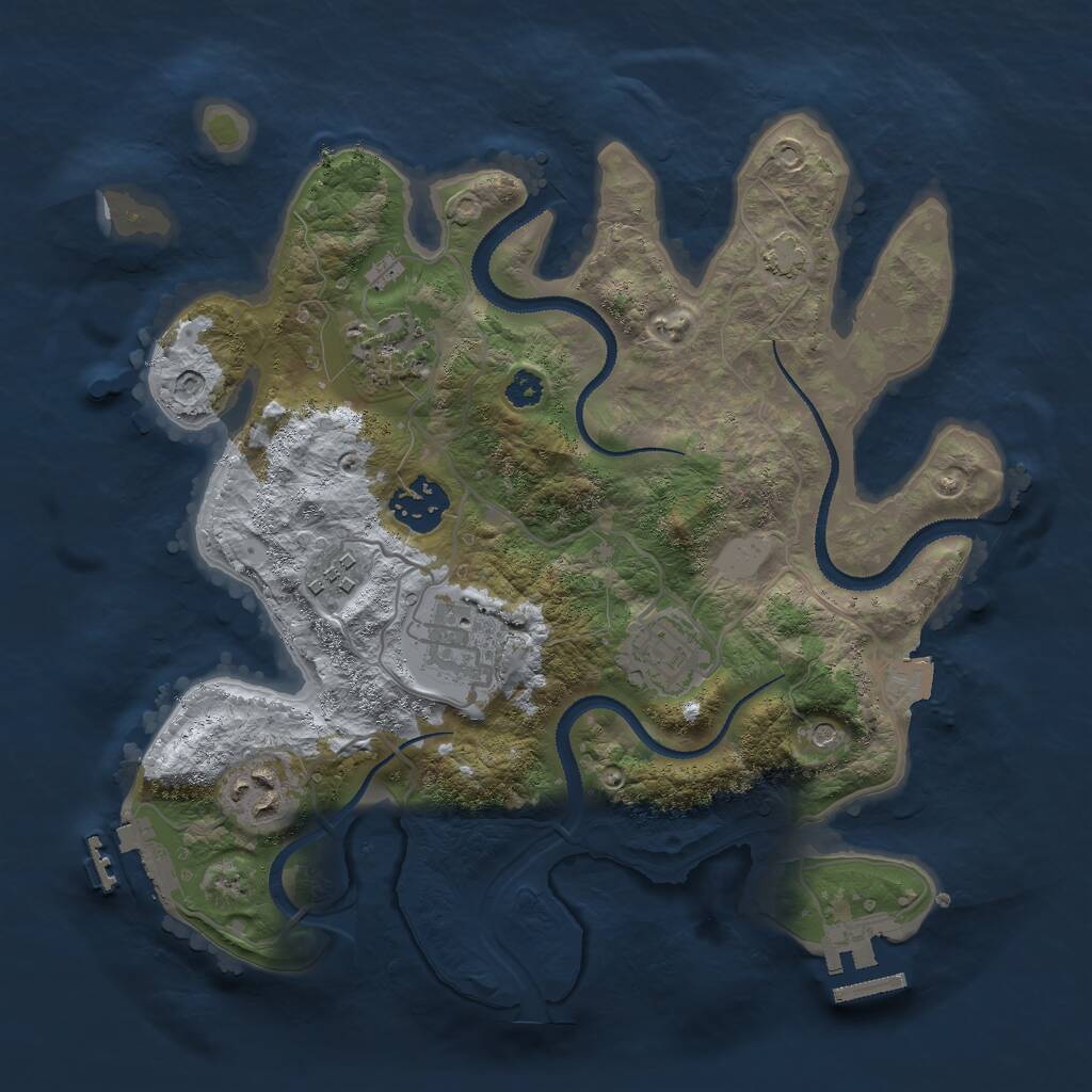 Rust Map: Procedural Map, Size: 3000, Seed: 73941, 11 Monuments