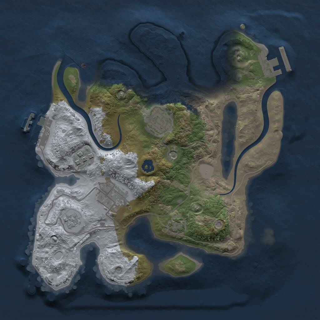 Rust Map: Procedural Map, Size: 2500, Seed: 5689, 9 Monuments