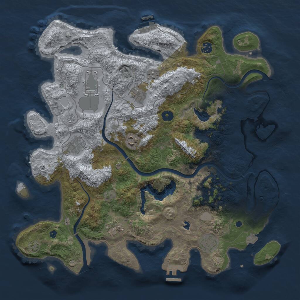 Rust Map: Procedural Map, Size: 4000, Seed: 559659317, 14 Monuments