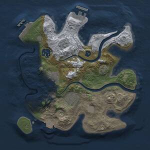 Thumbnail Rust Map: Procedural Map, Size: 2500, Seed: 32444550, 9 Monuments