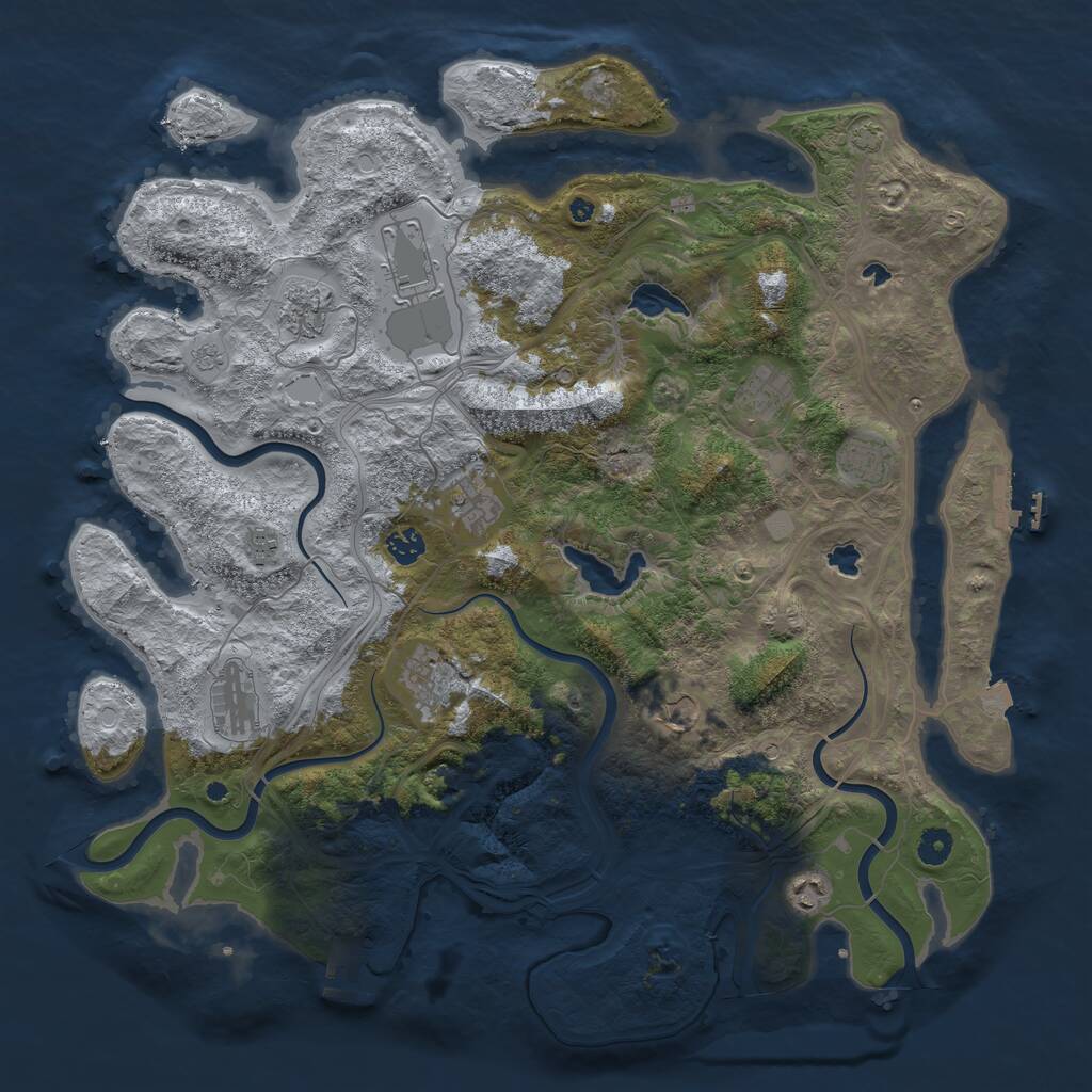 Rust Map: Procedural Map, Size: 4500, Seed: 23534, 17 Monuments