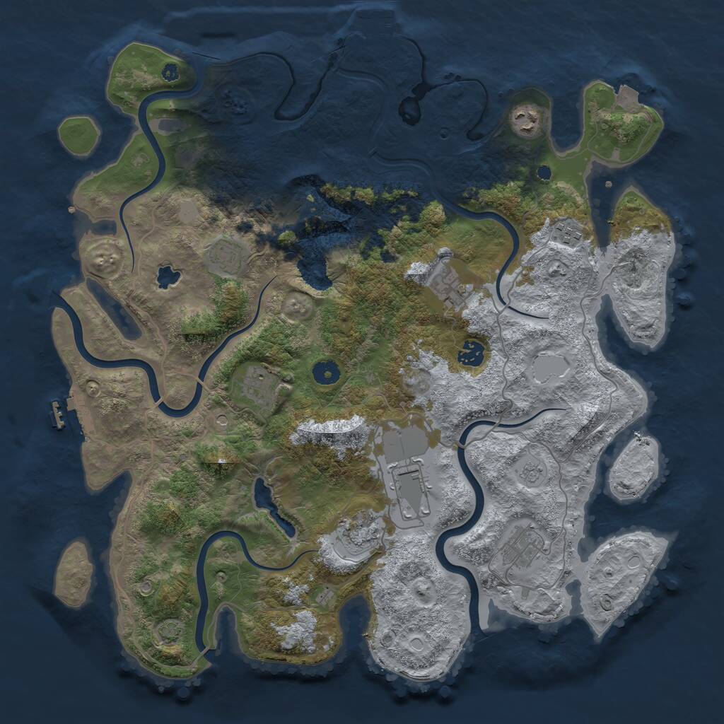 Rust Map: Procedural Map, Size: 4150, Seed: 68051, 15 Monuments
