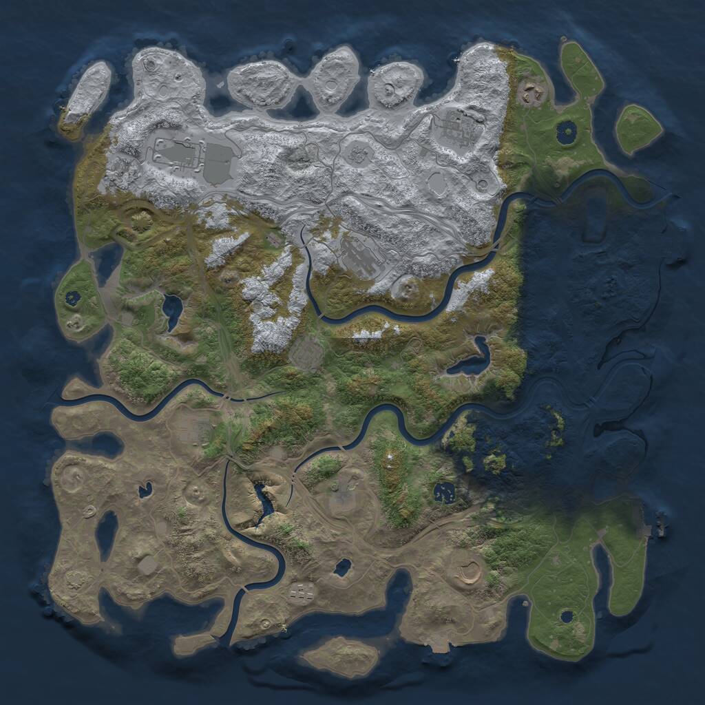 Rust Map: Procedural Map, Size: 4700, Seed: 853375670, 17 Monuments