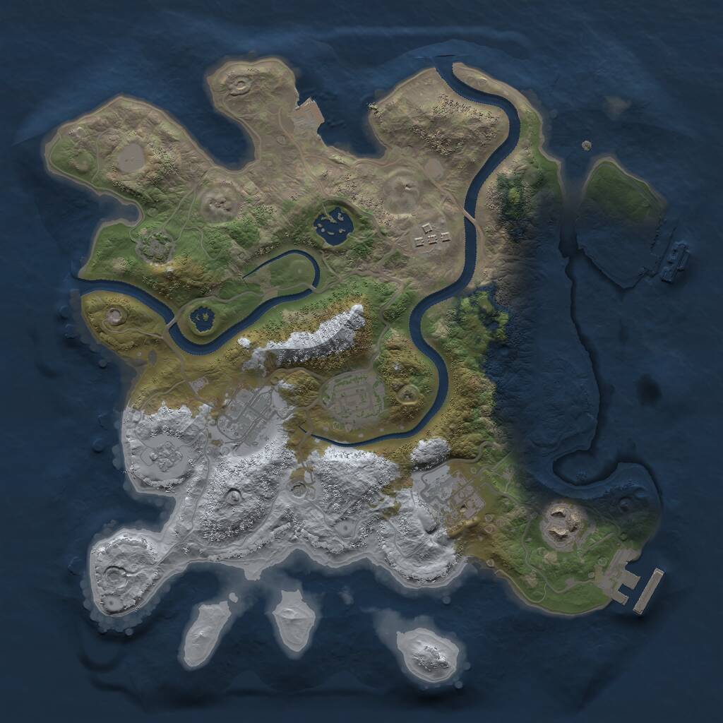 Rust Map: Procedural Map, Size: 3000, Seed: 895338716, 12 Monuments