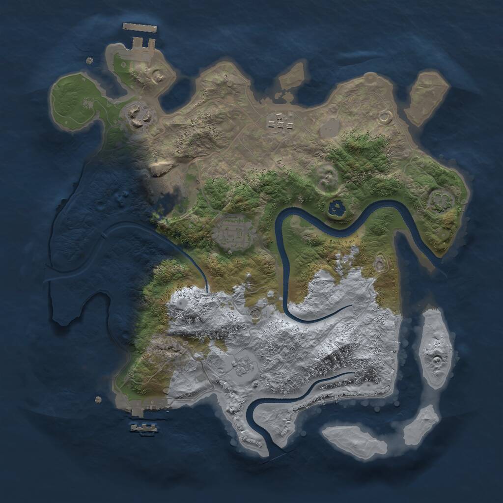 Rust Map: Procedural Map, Size: 3000, Seed: 5583992, 10 Monuments