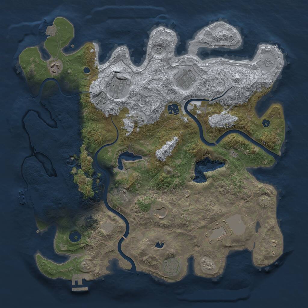Rust Map: Procedural Map, Size: 4000, Seed: 824606696, 14 Monuments