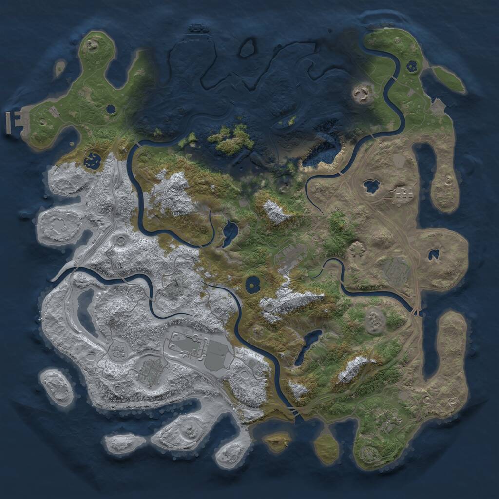 Rust Map: Procedural Map, Size: 4500, Seed: 231766, 15 Monuments