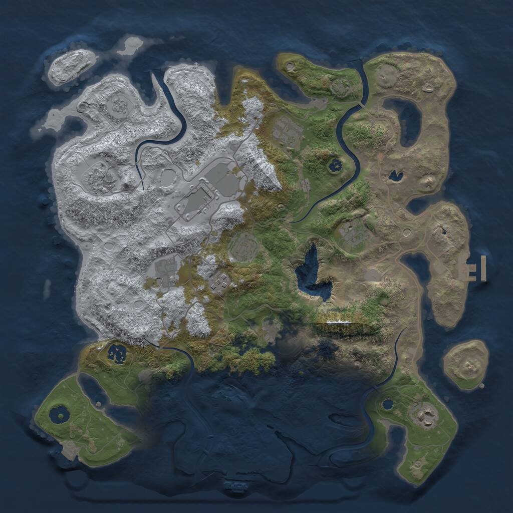 Rust Map: Procedural Map, Size: 4000, Seed: 1890, 16 Monuments