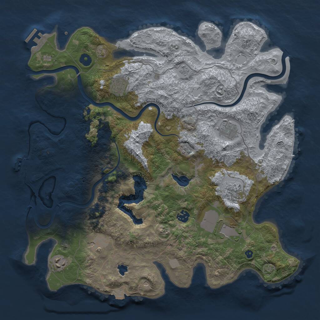Rust Map: Procedural Map, Size: 4000, Seed: 1517098251, 14 Monuments