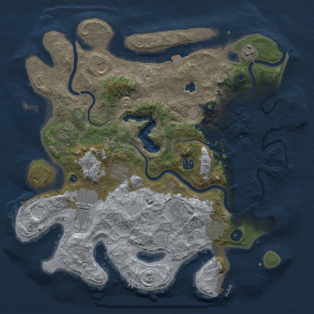 Rust Map: Procedural Map, Size: 4000, Seed: 743980, 15 Monuments