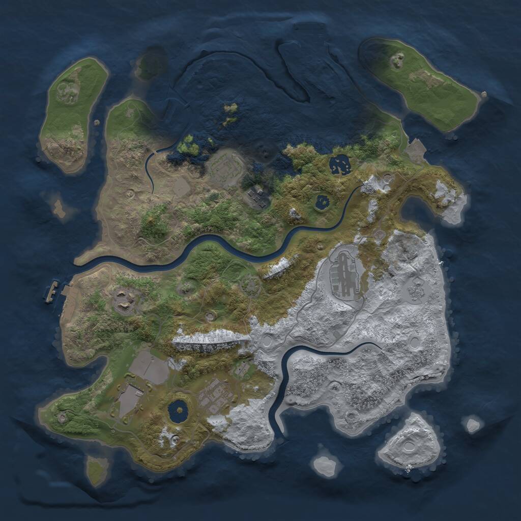 Rust Map: Procedural Map, Size: 3600, Seed: 1298327841, 13 Monuments