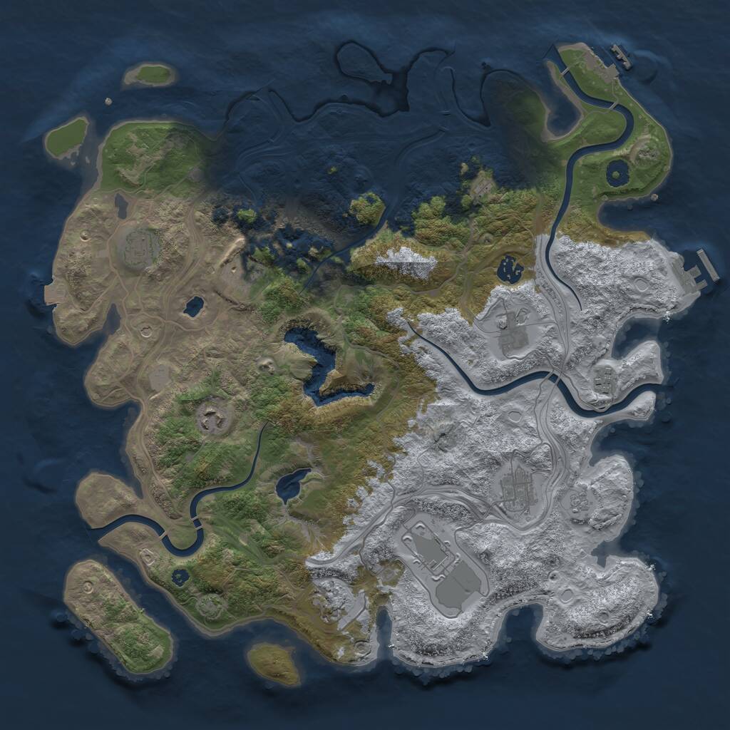 Rust Map: Procedural Map, Size: 4250, Seed: 1123755004, 15 Monuments