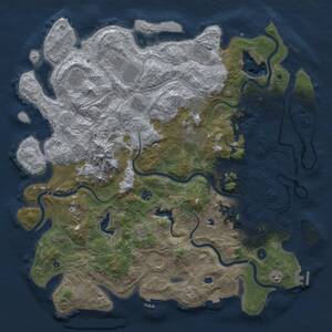 Thumbnail Rust Map: Procedural Map, Size: 5000, Seed: 1283027614, 17 Monuments