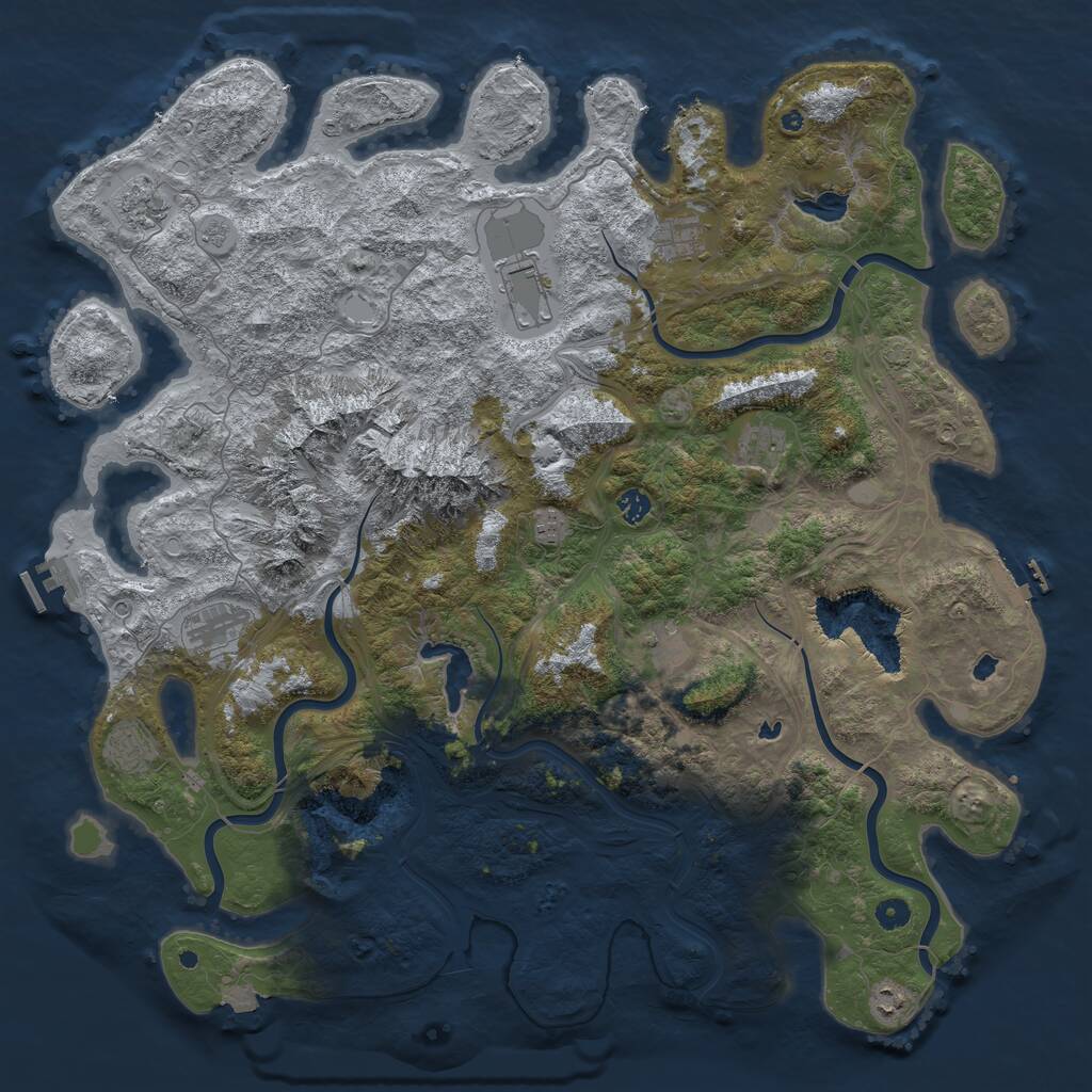 Rust Map: Procedural Map, Size: 5000, Seed: 1592742031, 16 Monuments
