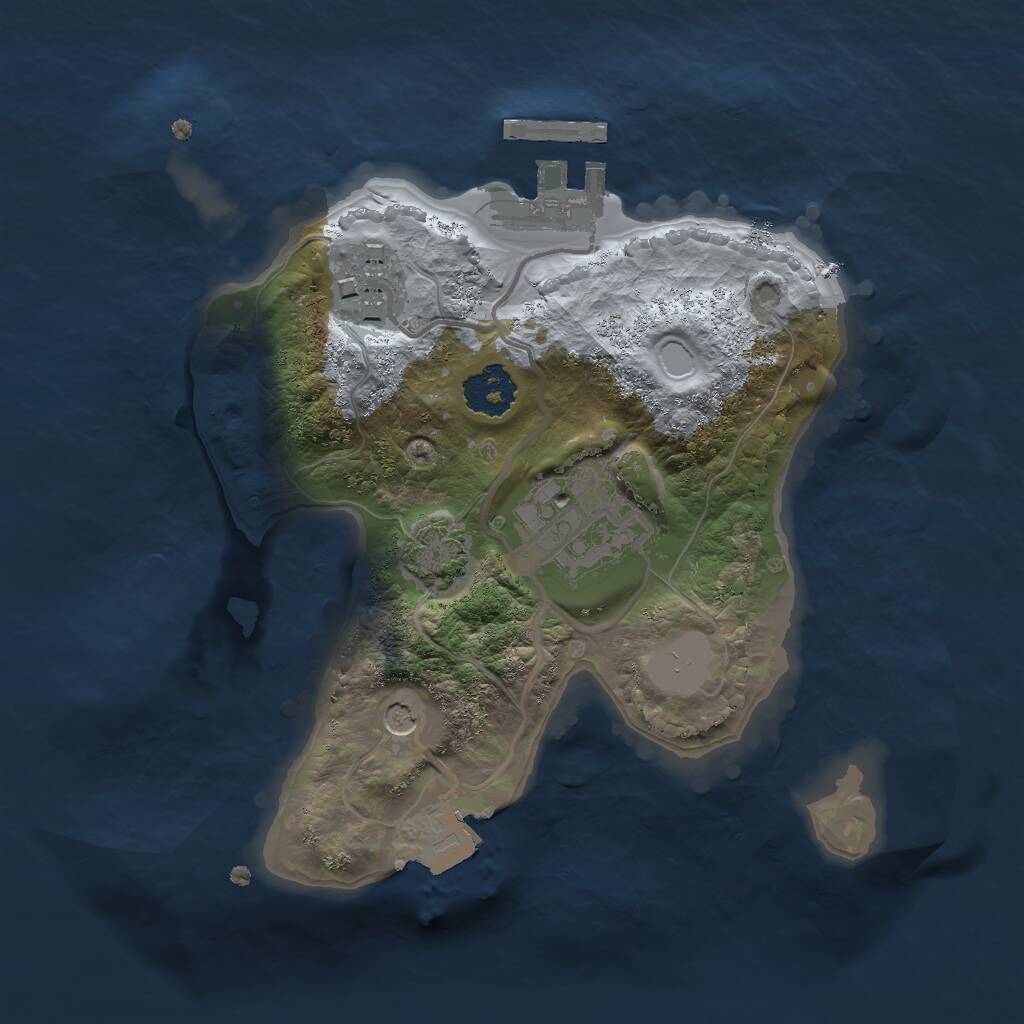 Rust Map: Procedural Map, Size: 2000, Seed: 23049, 6 Monuments