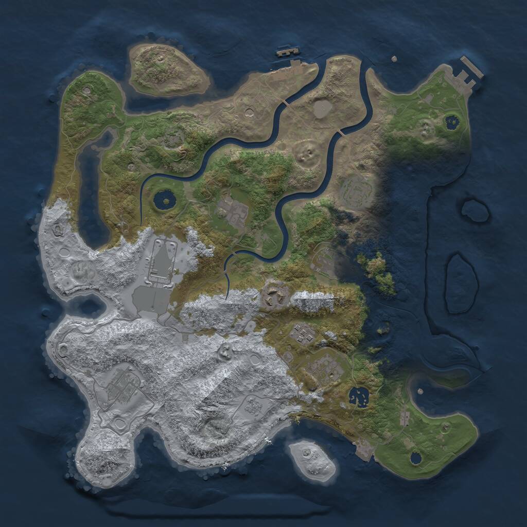 Rust Map: Procedural Map, Size: 3750, Seed: 12653, 15 Monuments