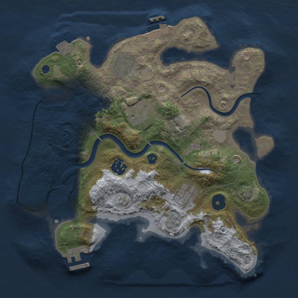 Rust Map: Procedural Map, Size: 3000, Seed: 4976512, 10 Monuments