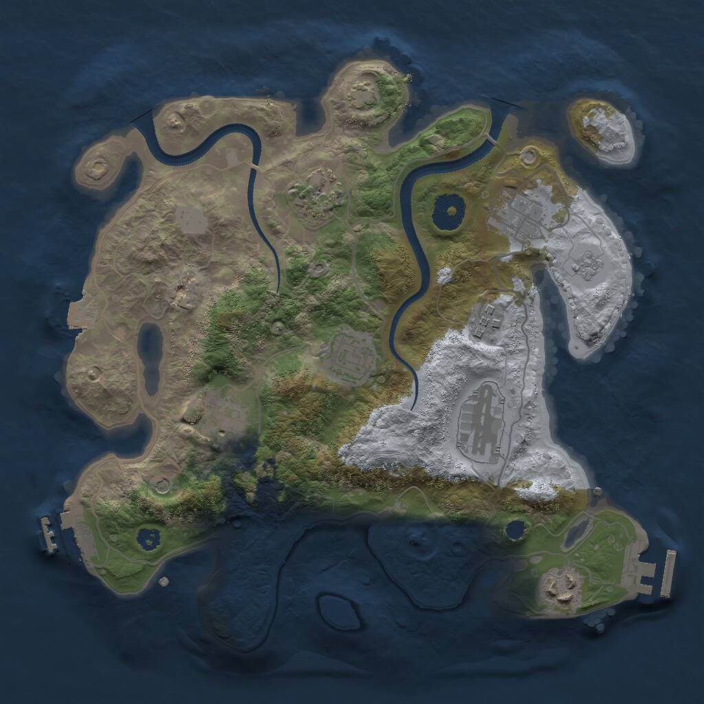 Rust Map: Procedural Map, Size: 3000, Seed: 32102, 13 Monuments