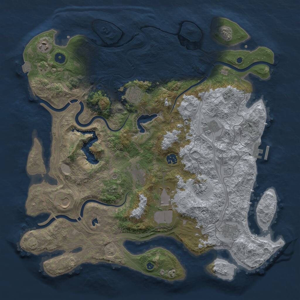 Rust Map: Procedural Map, Size: 4250, Seed: 1227890493, 15 Monuments