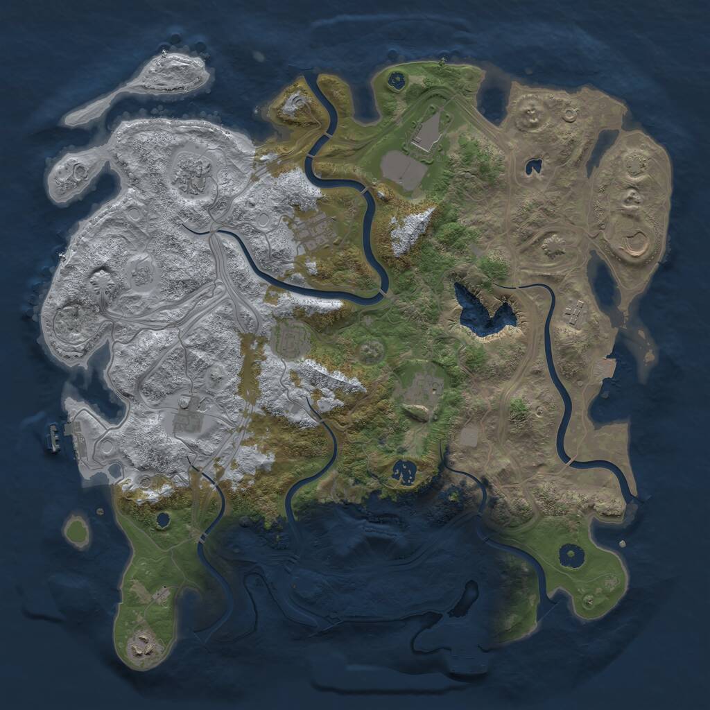 Rust Map: Procedural Map, Size: 4250, Seed: 1672815831, 16 Monuments