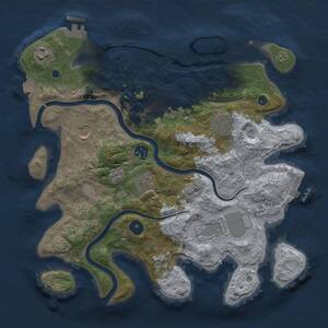 Thumbnail Rust Map: Procedural Map, Size: 3500, Seed: 1548753947, 14 Monuments