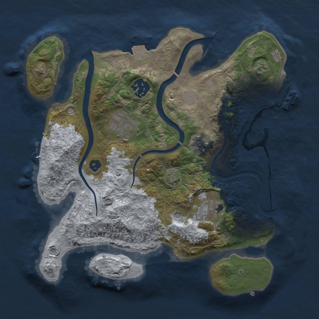 Rust Map: Procedural Map, Size: 2750, Seed: 138755631, 8 Monuments