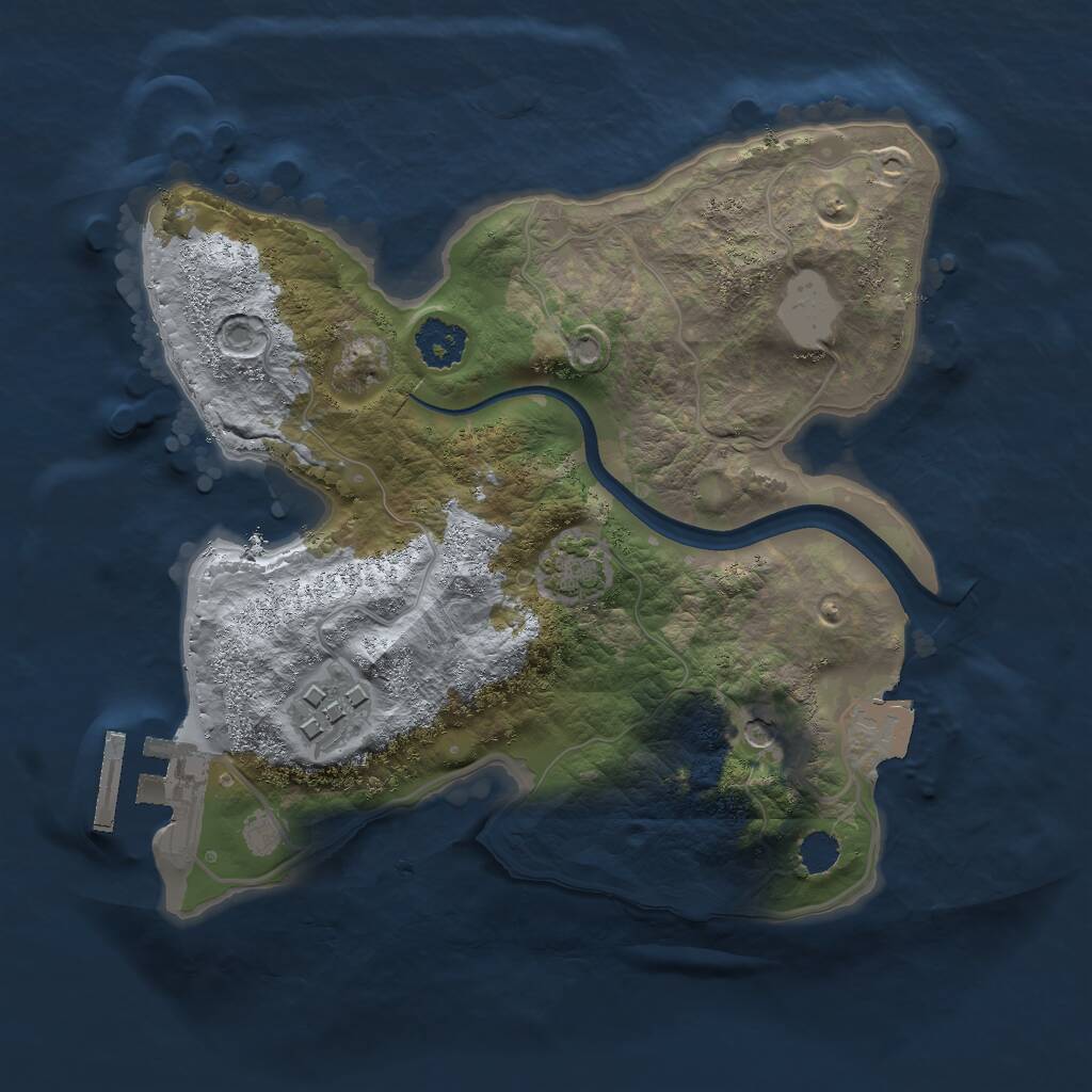 Rust Map: Procedural Map, Size: 2200, Seed: 1651553284, 5 Monuments