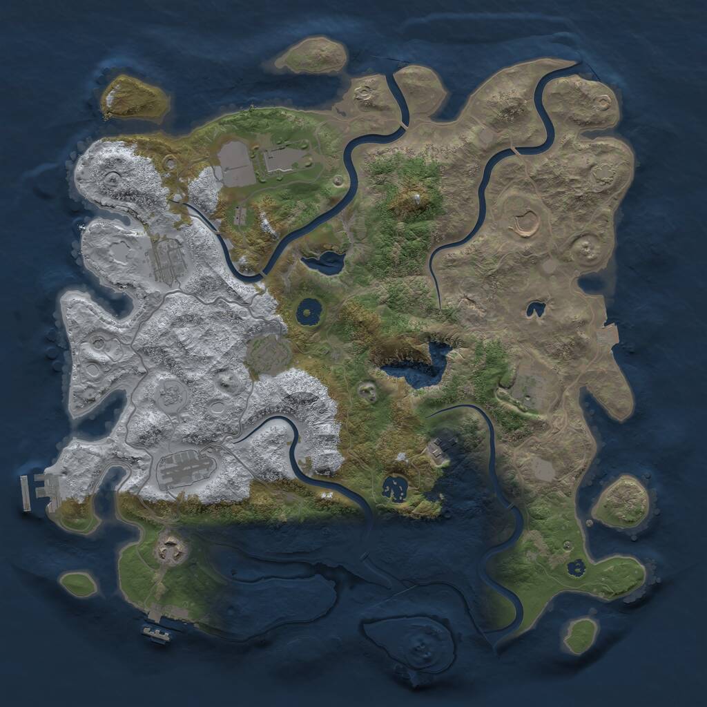 Rust Map: Procedural Map, Size: 4000, Seed: 85479654, 15 Monuments