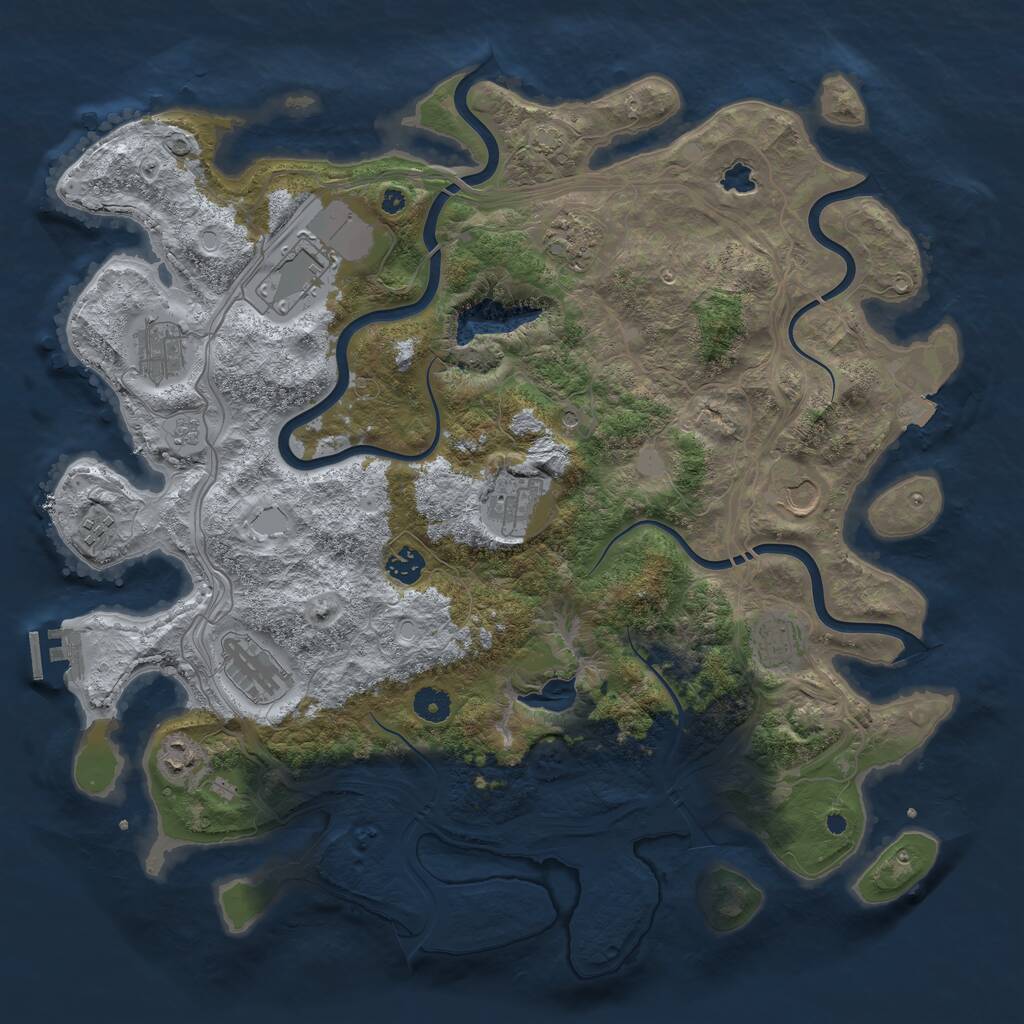 Rust Map: Procedural Map, Size: 4250, Seed: 1187715909, 15 Monuments
