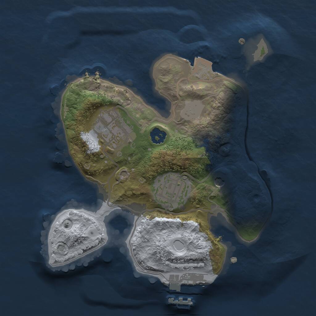 Rust Map: Procedural Map, Size: 2000, Seed: 664862836, 5 Monuments